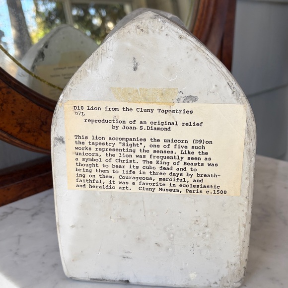 RESERVED msyentl11 Vintage Repro Unicorn & Lion Gray Stone Bookends from 15th c. - Picture 8 of 11